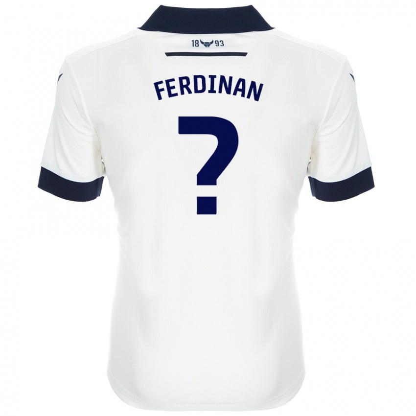 Niño Camiseta Marselino Ferdinan #0 Blanco Azul Marino 2ª Equipación 2024/25 La Camisa