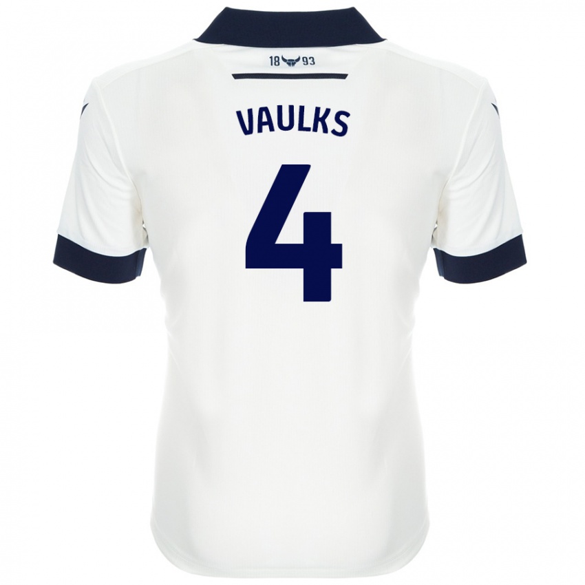 Niño Camiseta Will Vaulks #4 Blanco Azul Marino 2ª Equipación 2024/25 La Camisa