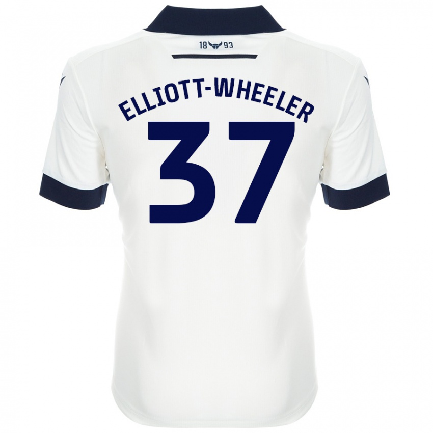 Niño Camiseta Aidan Elliott-Wheeler #37 Blanco Azul Marino 2ª Equipación 2024/25 La Camisa