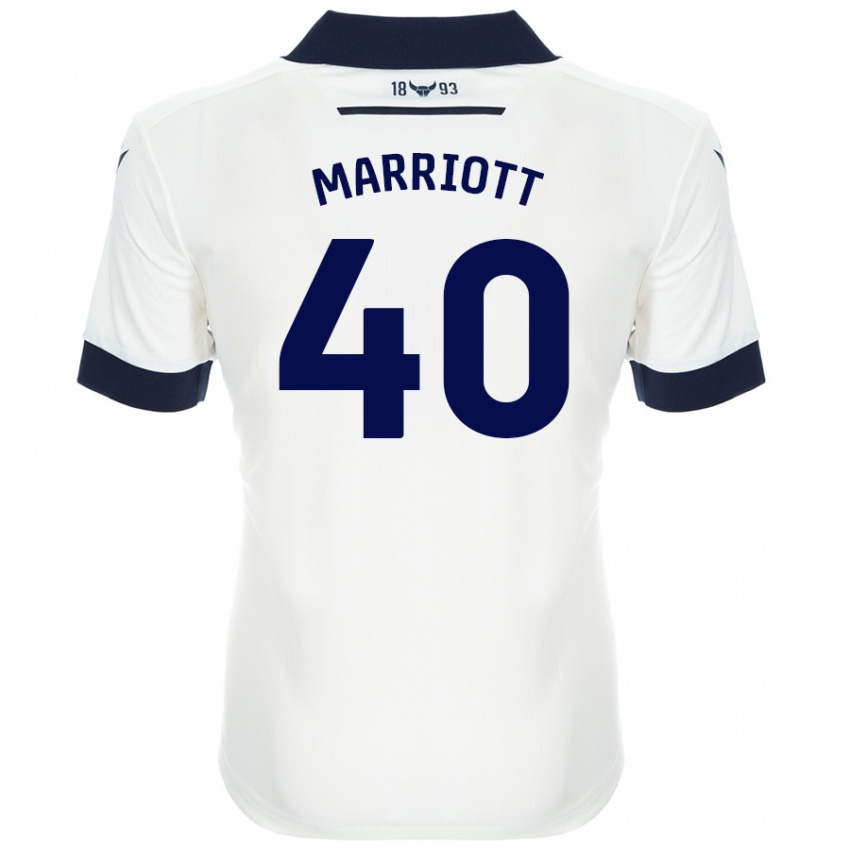 Niño Camiseta Monty Marriott #40 Blanco Azul Marino 2ª Equipación 2024/25 La Camisa