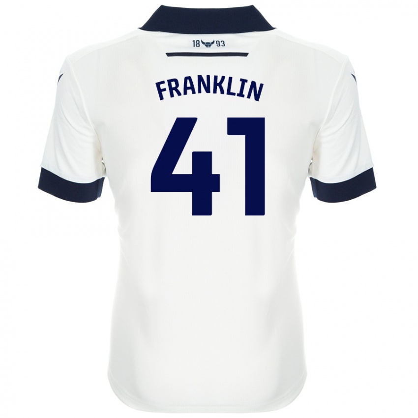 Niño Camiseta George Franklin #41 Blanco Azul Marino 2ª Equipación 2024/25 La Camisa