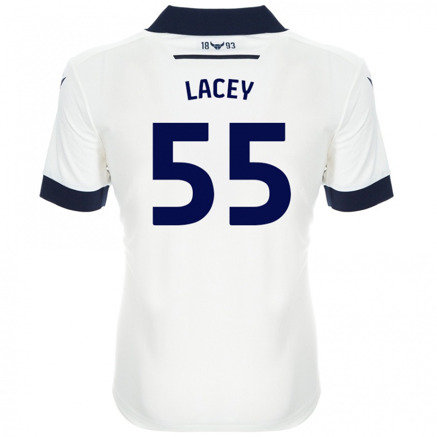 Niño Camiseta Aaron Lacey #55 Blanco Azul Marino 2ª Equipación 2024/25 La Camisa