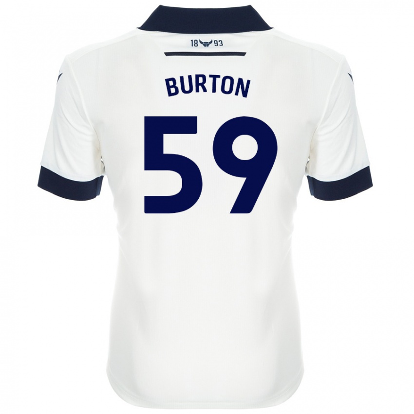 Niño Camiseta Kasway Burton #59 Blanco Azul Marino 2ª Equipación 2024/25 La Camisa