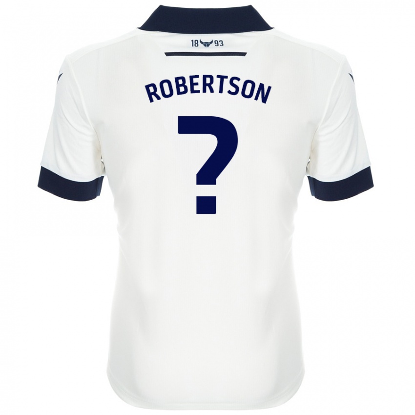 Niño Camiseta Maddie Robertson #0 Blanco Azul Marino 2ª Equipación 2024/25 La Camisa