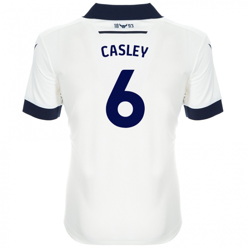 Niño Camiseta Riva Casley #6 Blanco Azul Marino 2ª Equipación 2024/25 La Camisa