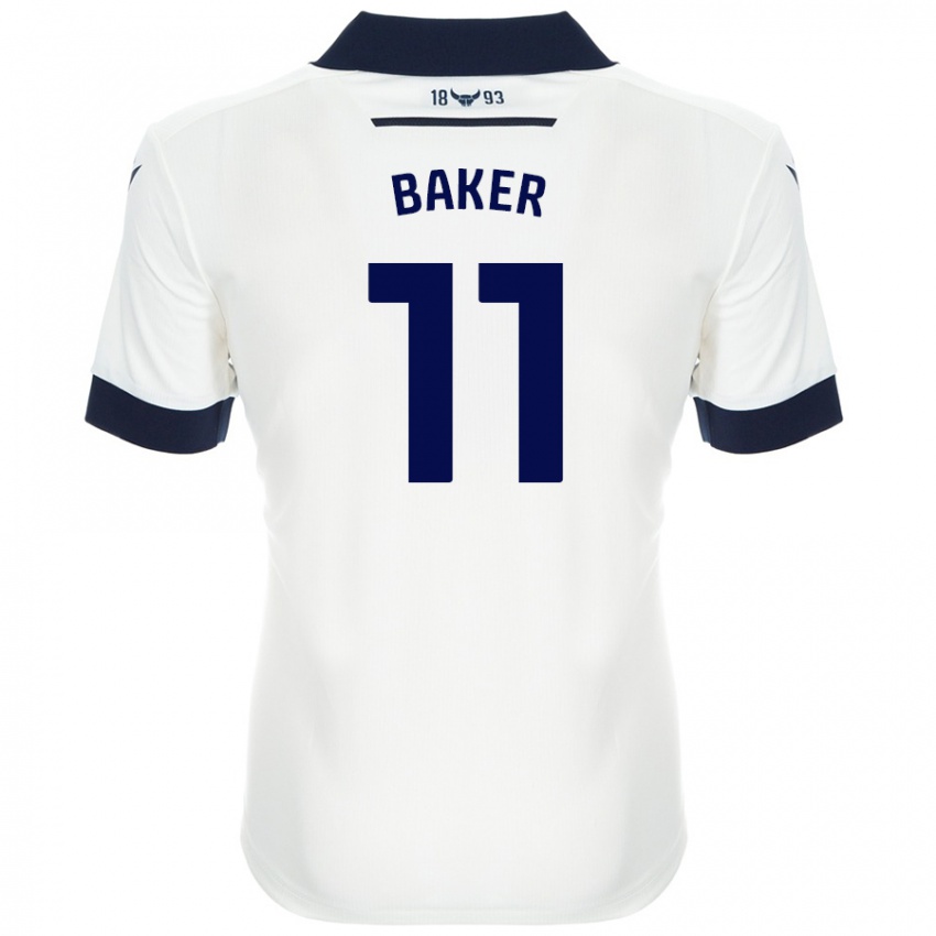 Niño Camiseta Sophie Baker #11 Blanco Azul Marino 2ª Equipación 2024/25 La Camisa