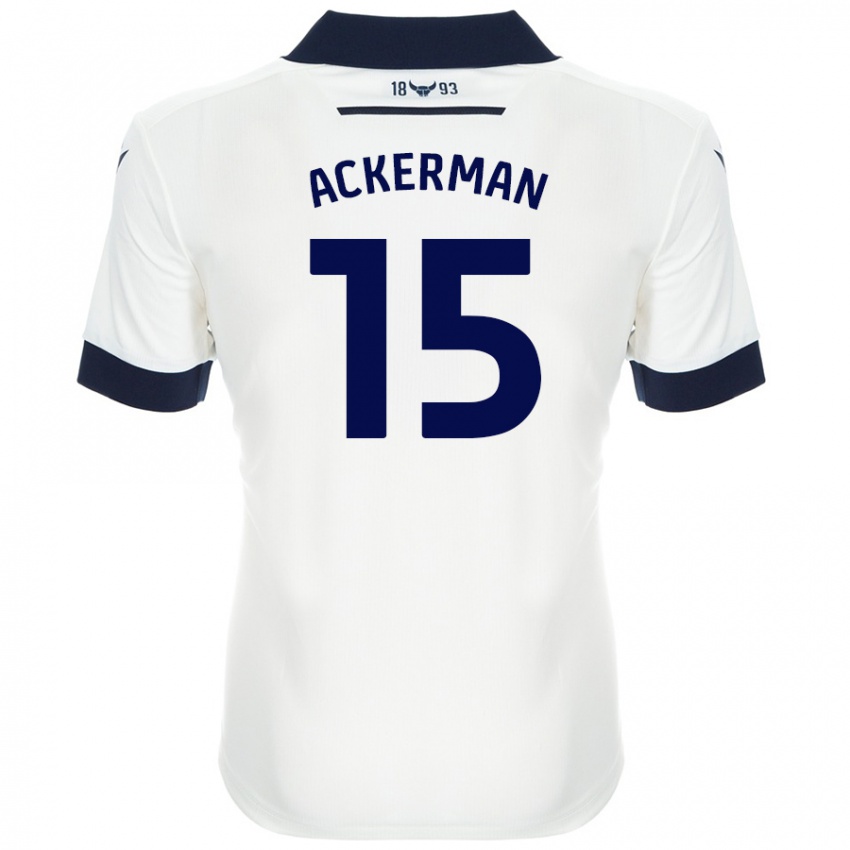 Niño Camiseta Daisy Ackerman #15 Blanco Azul Marino 2ª Equipación 2024/25 La Camisa