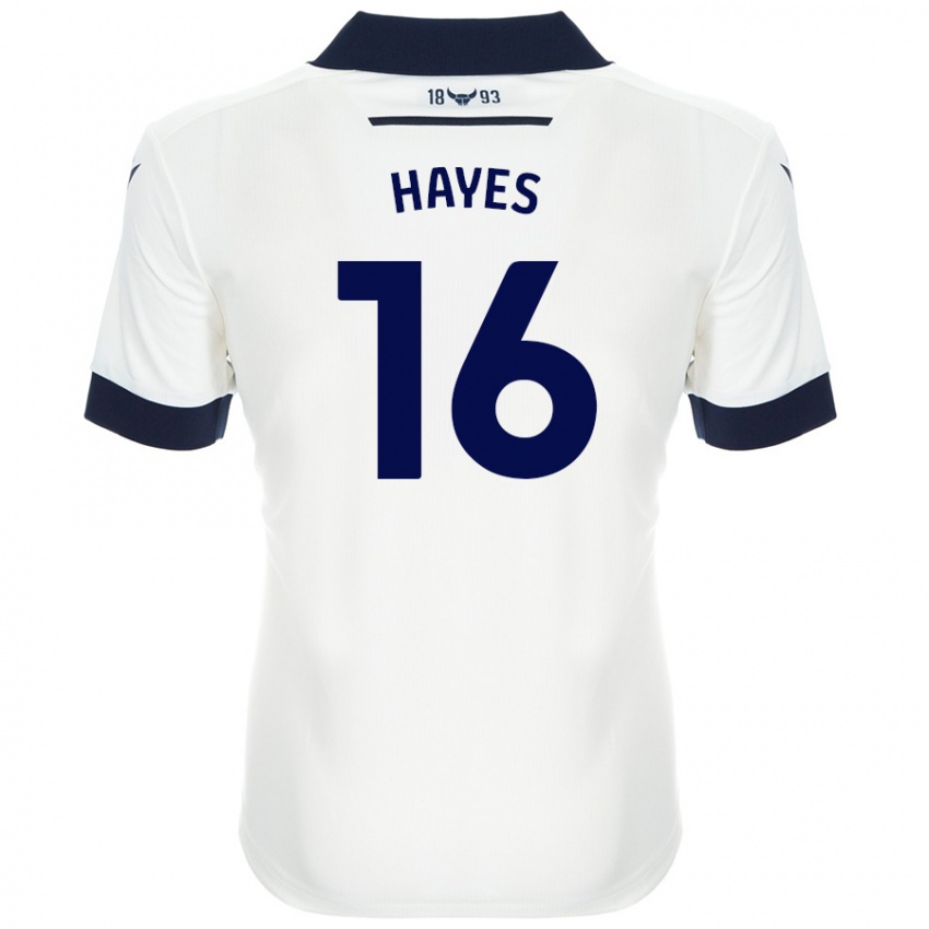 Niño Camiseta Georgia Hayes #16 Blanco Azul Marino 2ª Equipación 2024/25 La Camisa