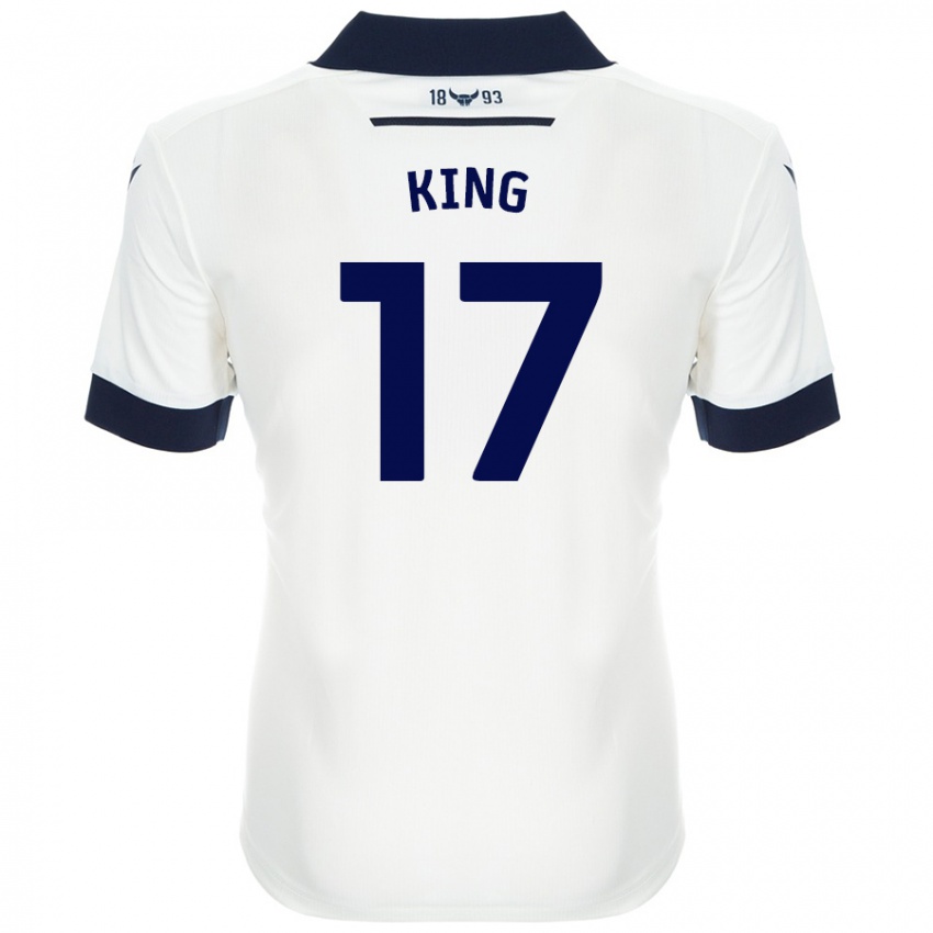 Niño Camiseta Sarah King #17 Blanco Azul Marino 2ª Equipación 2024/25 La Camisa