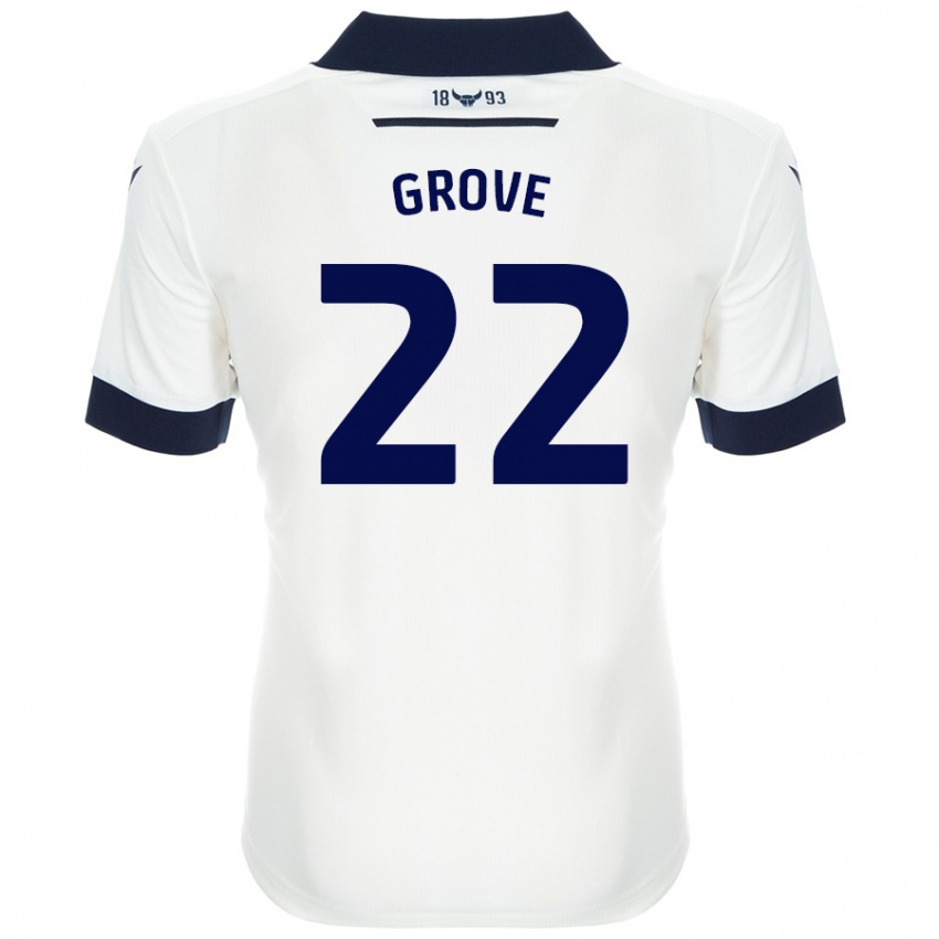 Niño Camiseta Jade Grove #22 Blanco Azul Marino 2ª Equipación 2024/25 La Camisa