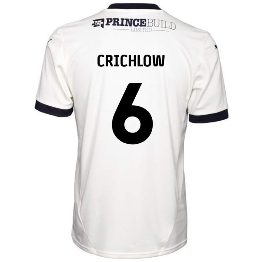 Niño Camiseta Romoney Crichlow #6 Blanquecino Negro 2ª Equipación 2024/25 La Camisa