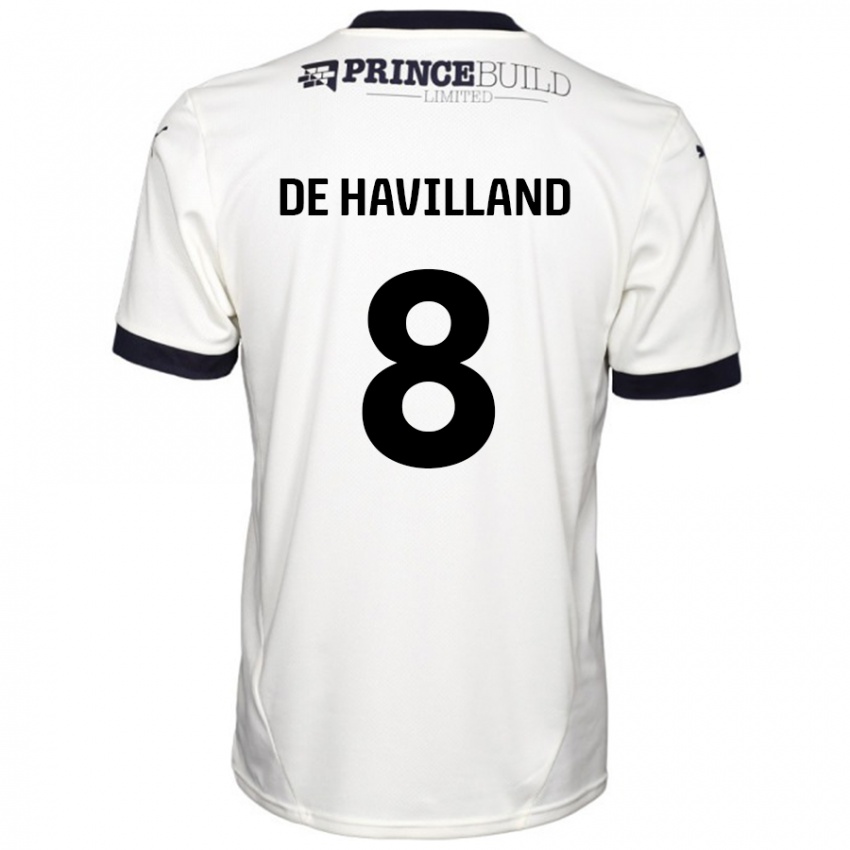 Niño Camiseta Ryan De Havilland #8 Blanquecino Negro 2ª Equipación 2024/25 La Camisa