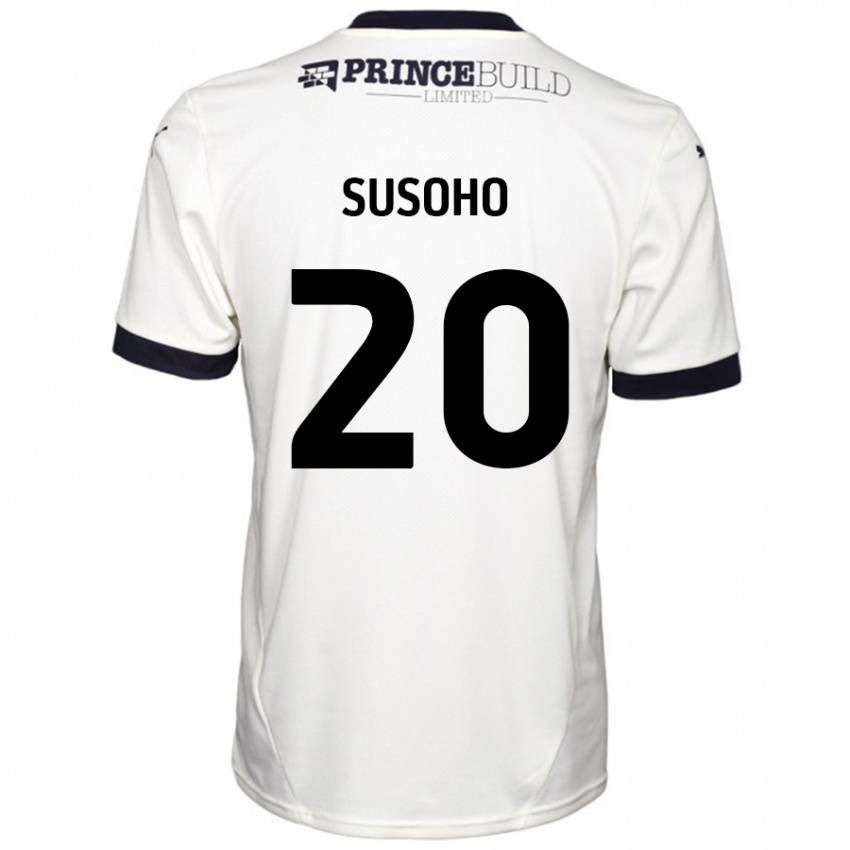 Niño Camiseta Mahamadou Susoho #20 Blanquecino Negro 2ª Equipación 2024/25 La Camisa