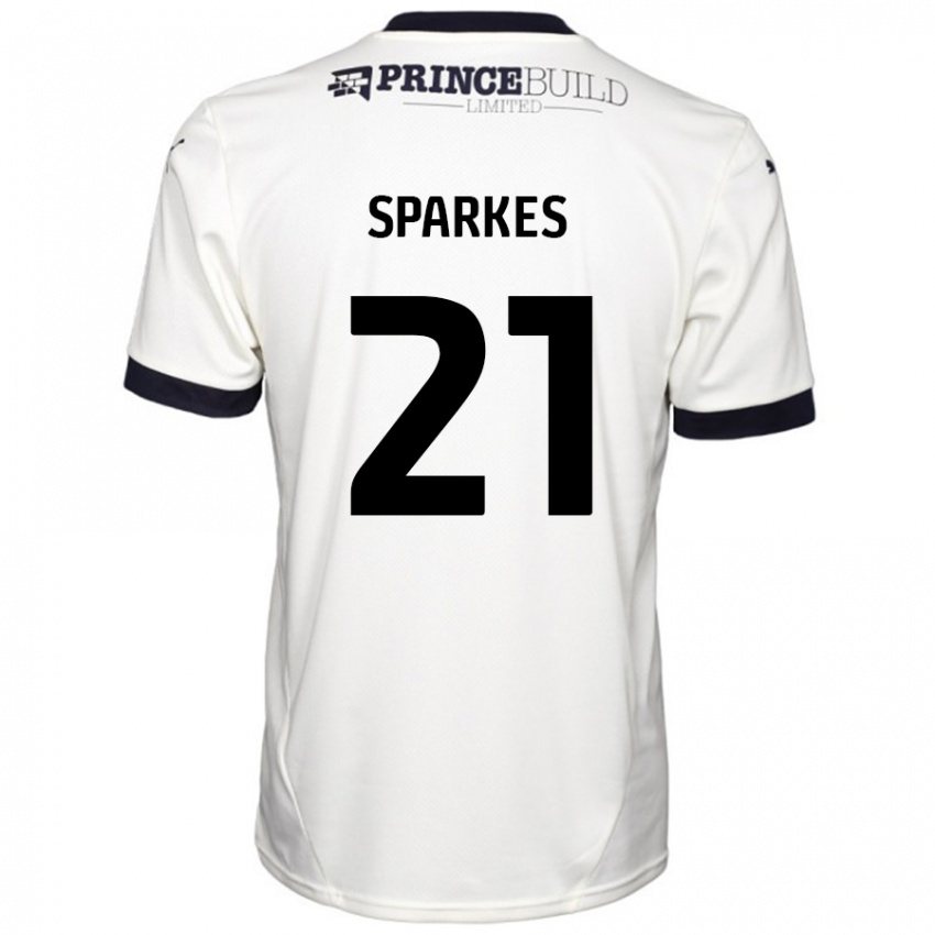 Niño Camiseta Jack Sparkes #21 Blanquecino Negro 2ª Equipación 2024/25 La Camisa