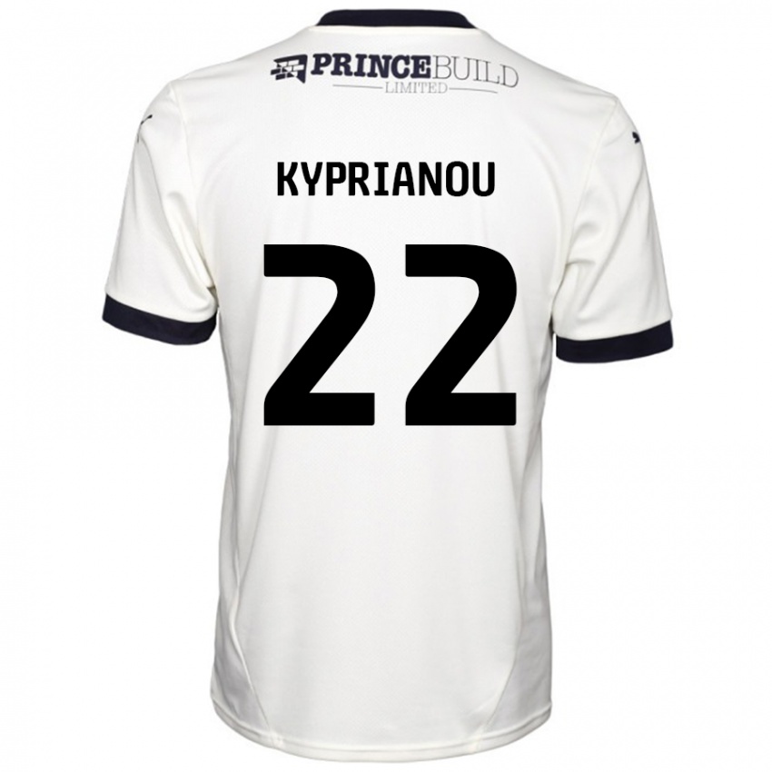 Niño Camiseta Hector Kyprianou #22 Blanquecino Negro 2ª Equipación 2024/25 La Camisa