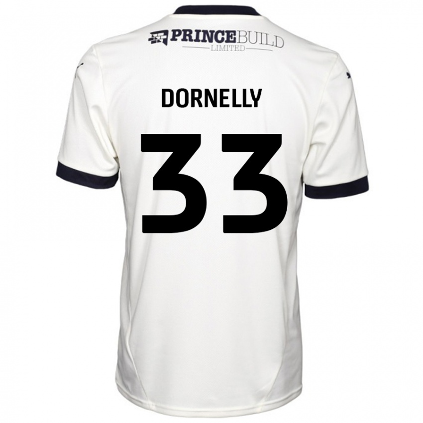 Niño Camiseta James Dornelly #33 Blanquecino Negro 2ª Equipación 2024/25 La Camisa