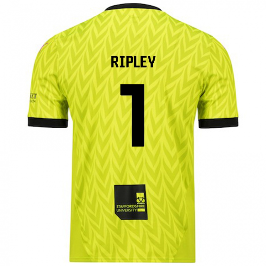 Niño Camiseta Connor Ripley #1 Verde Fluorescente 2ª Equipación 2024/25 La Camisa