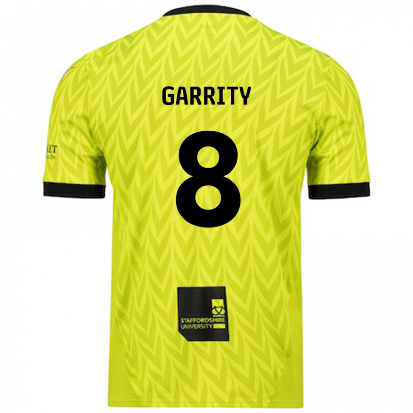 Niño Camiseta Ben Garrity #8 Verde Fluorescente 2ª Equipación 2024/25 La Camisa