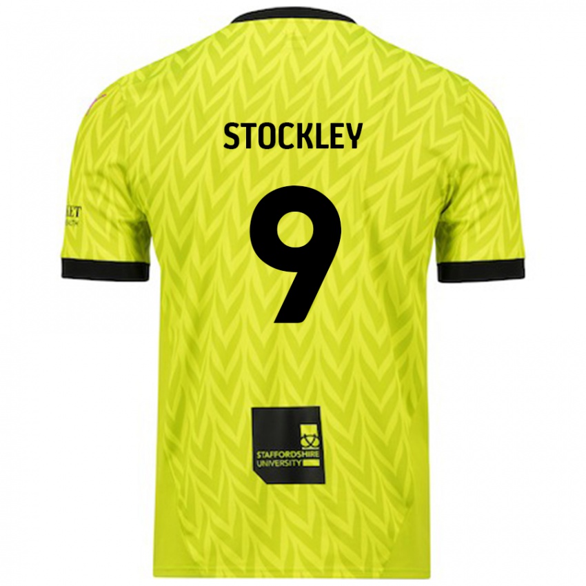 Niño Camiseta Jayden Stockley #9 Verde Fluorescente 2ª Equipación 2024/25 La Camisa