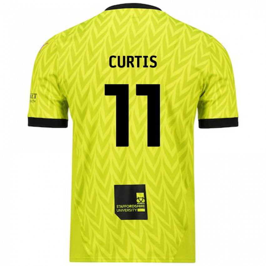 Niño Camiseta Ronan Curtis #11 Verde Fluorescente 2ª Equipación 2024/25 La Camisa