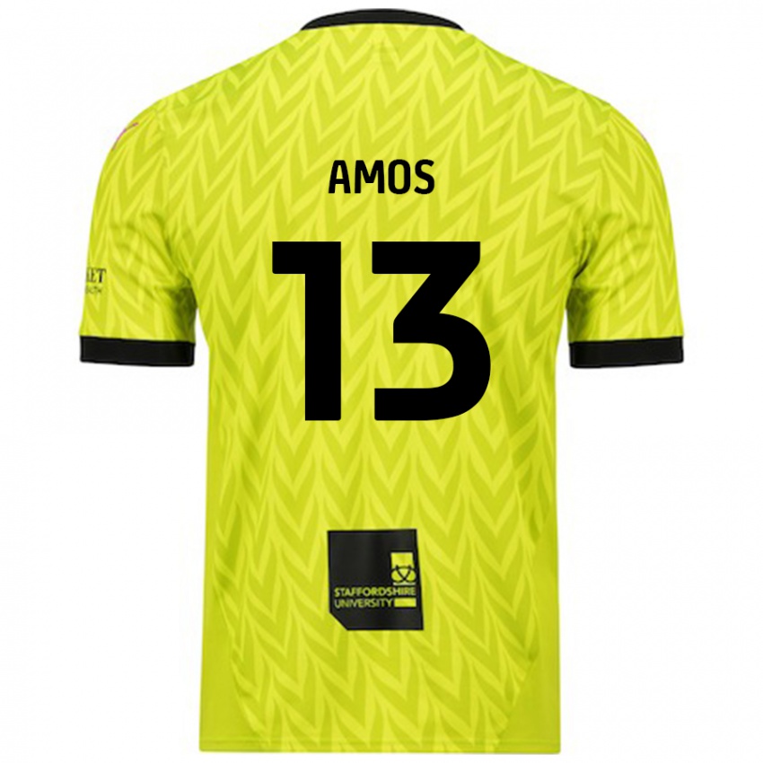 Niño Camiseta Ben Amos #13 Verde Fluorescente 2ª Equipación 2024/25 La Camisa