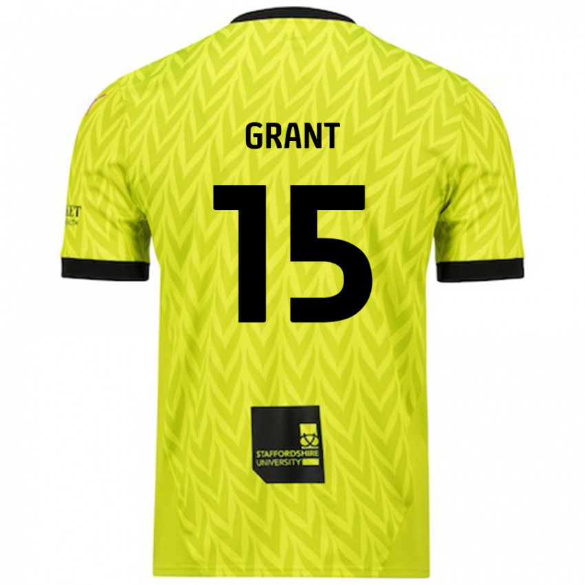 Niño Camiseta Conor Grant #15 Verde Fluorescente 2ª Equipación 2024/25 La Camisa