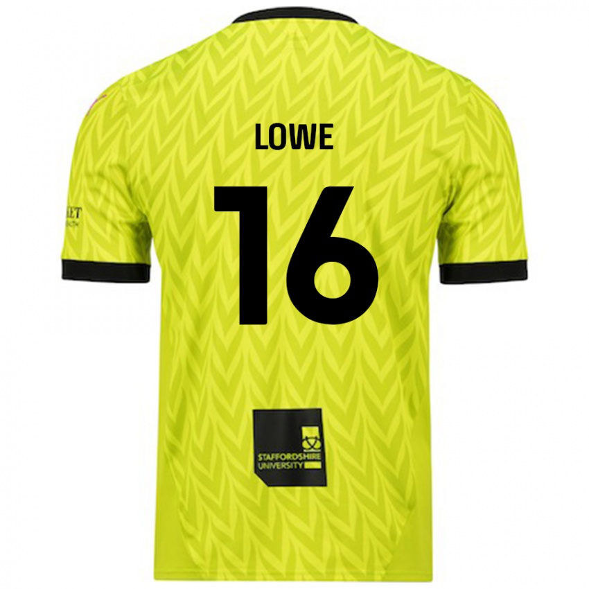 Niño Camiseta Jason Lowe #16 Verde Fluorescente 2ª Equipación 2024/25 La Camisa