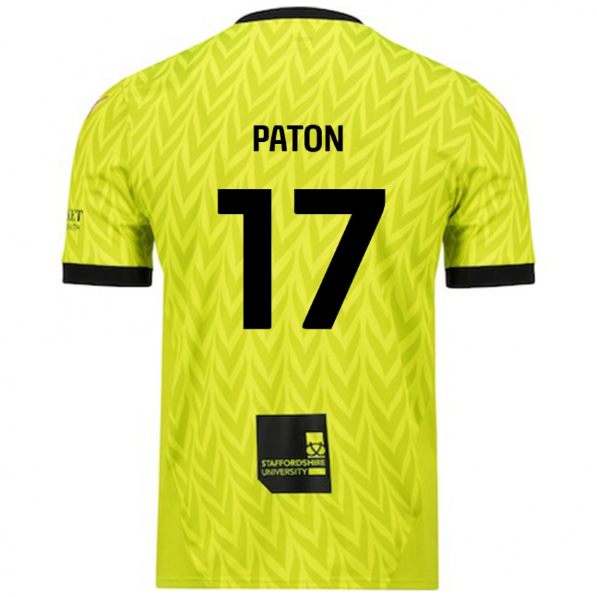 Niño Camiseta Ruari Paton #17 Verde Fluorescente 2ª Equipación 2024/25 La Camisa