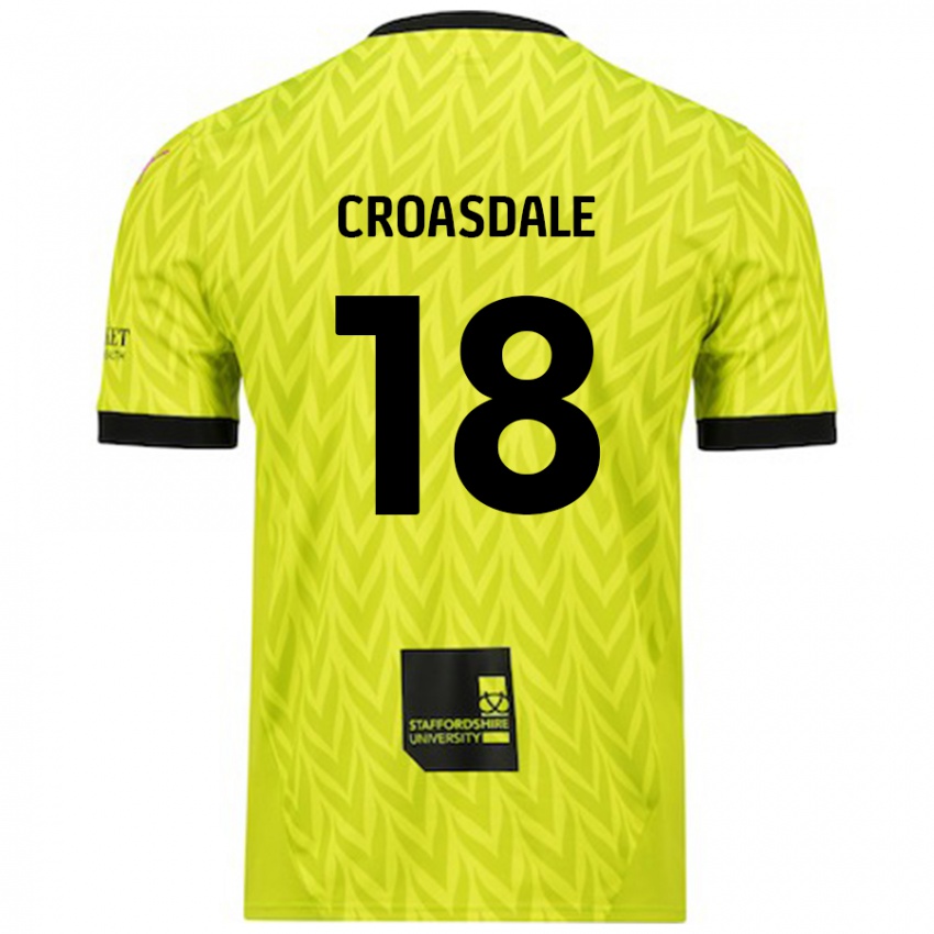 Niño Camiseta Ryan Croasdale #18 Verde Fluorescente 2ª Equipación 2024/25 La Camisa