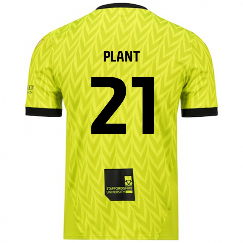 Niño Camiseta James Plant #21 Verde Fluorescente 2ª Equipación 2024/25 La Camisa