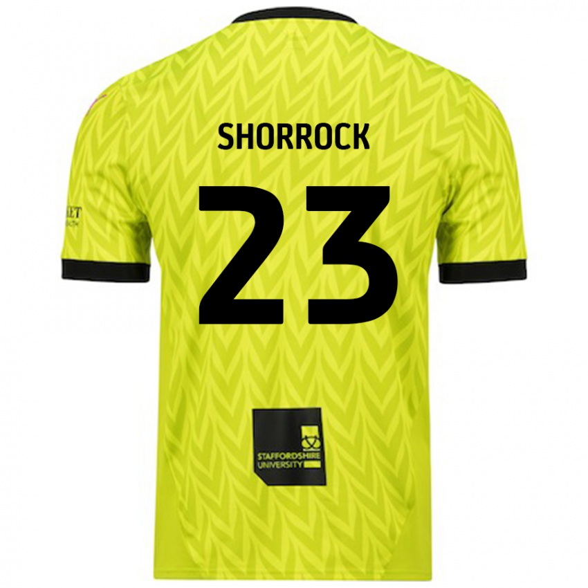 Niño Camiseta Jack Shorrock #23 Verde Fluorescente 2ª Equipación 2024/25 La Camisa