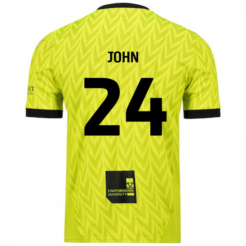 Niño Camiseta Kyle John #24 Verde Fluorescente 2ª Equipación 2024/25 La Camisa