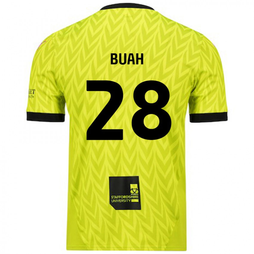 Niño Camiseta Andrew Buah #28 Verde Fluorescente 2ª Equipación 2024/25 La Camisa