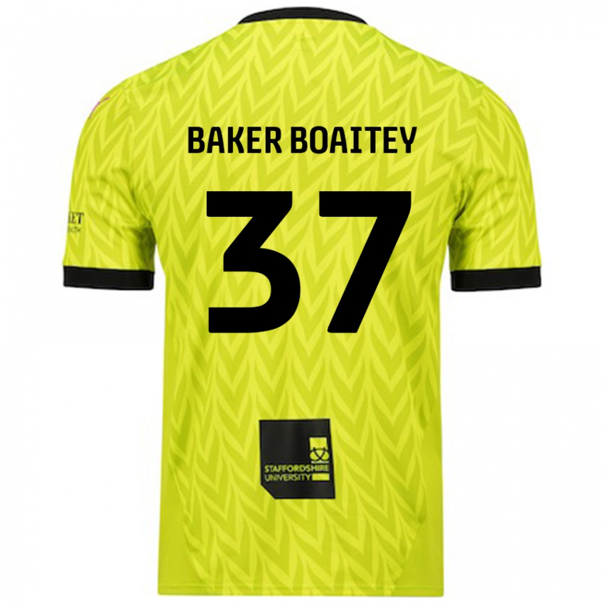 Niño Camiseta Benicio Baker-Boaitey #37 Verde Fluorescente 2ª Equipación 2024/25 La Camisa