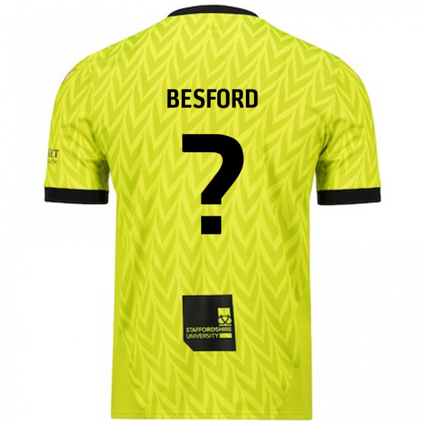 Niño Camiseta Callum Besford #0 Verde Fluorescente 2ª Equipación 2024/25 La Camisa