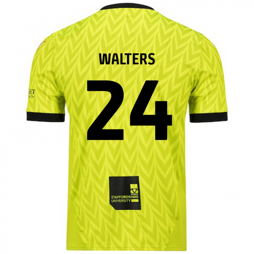 Niño Camiseta Rhys Walters #24 Verde Fluorescente 2ª Equipación 2024/25 La Camisa