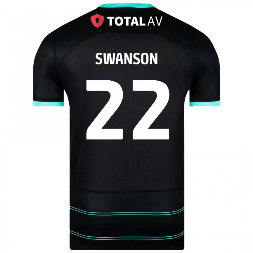 Niño Camiseta Zak Swanson #22 Negro 2ª Equipación 2024/25 La Camisa