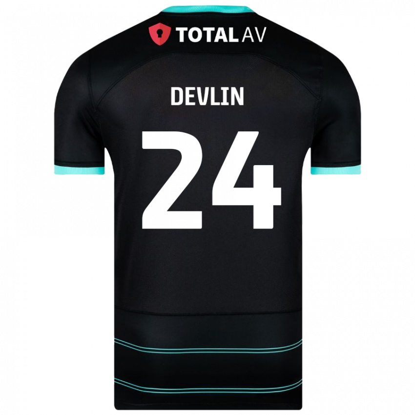 Niño Camiseta Terry Devlin #24 Negro 2ª Equipación 2024/25 La Camisa