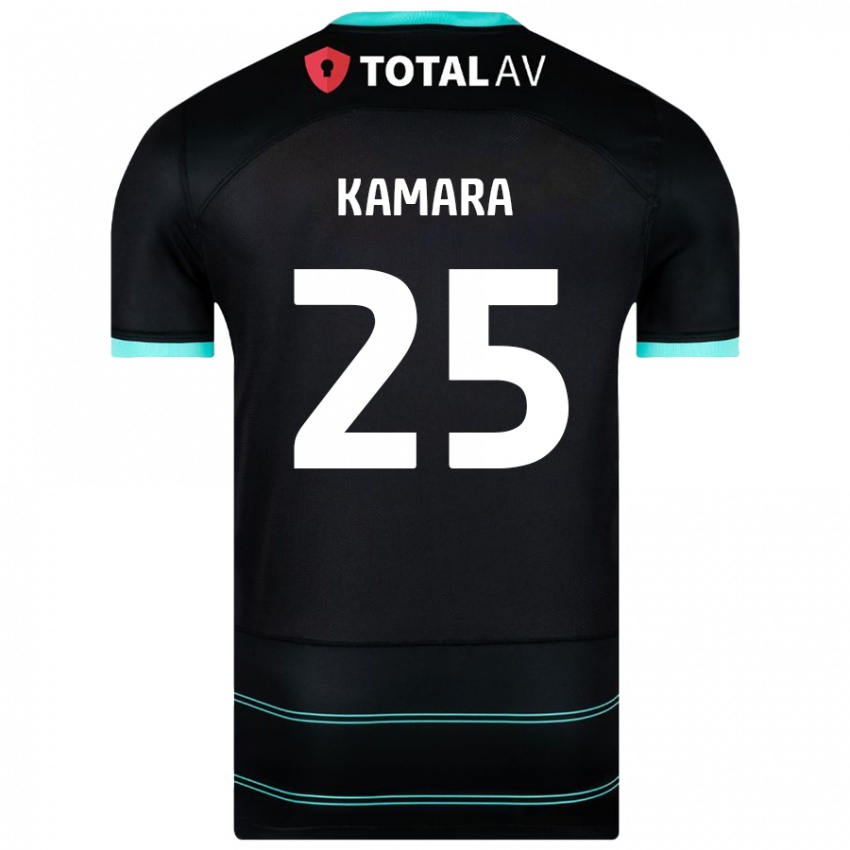 Niño Camiseta Abdoulaye Kamara #25 Negro 2ª Equipación 2024/25 La Camisa