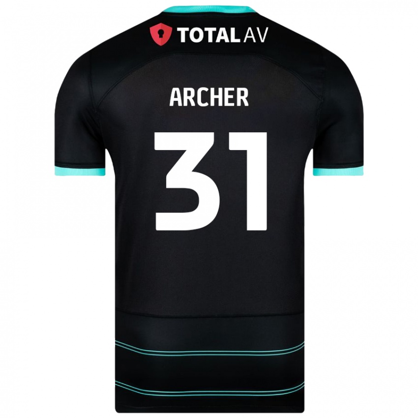 Niño Camiseta Jordan Archer #31 Negro 2ª Equipación 2024/25 La Camisa