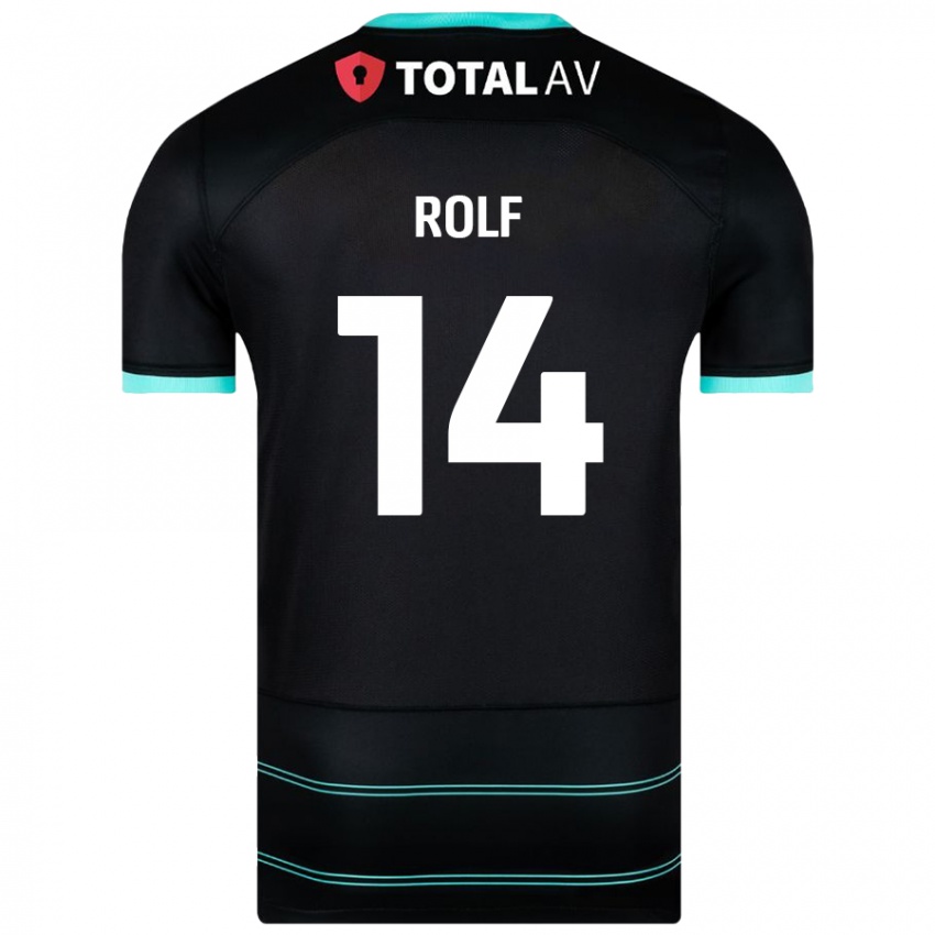 Niño Camiseta Annie Rolf #14 Negro 2ª Equipación 2024/25 La Camisa