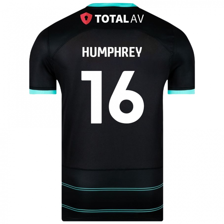 Niño Camiseta Ella Humphrey #16 Negro 2ª Equipación 2024/25 La Camisa