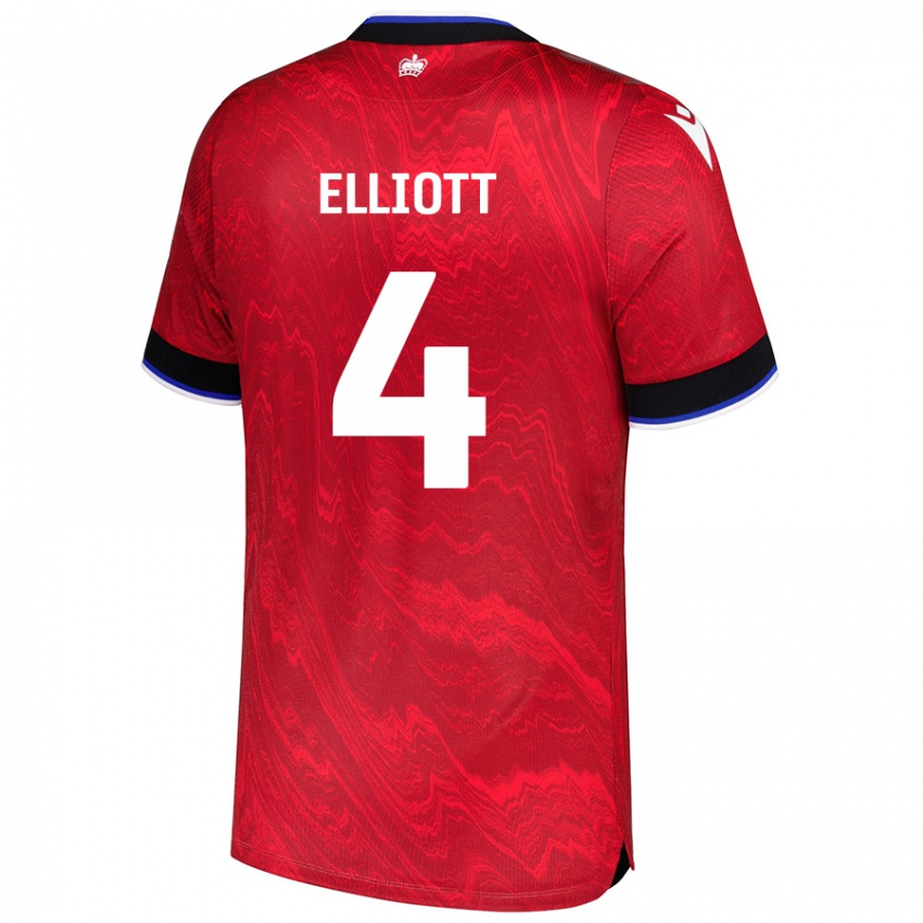 Niño Camiseta Ben Elliott #4 Rojo Negro 2ª Equipación 2024/25 La Camisa