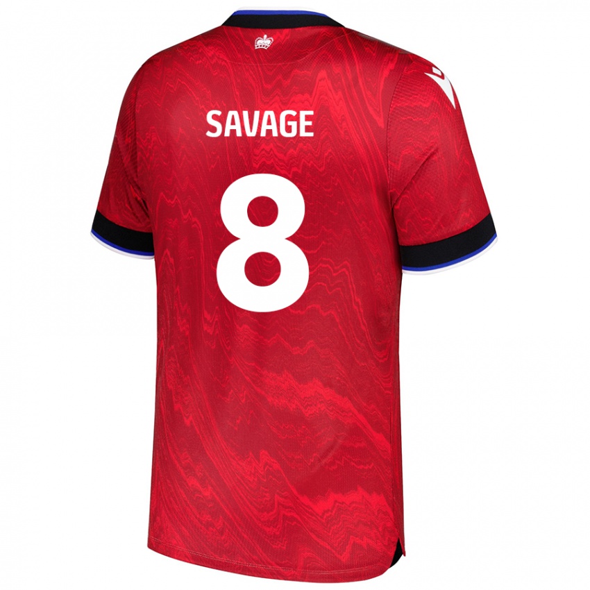 Niño Camiseta Charlie Savage #8 Rojo Negro 2ª Equipación 2024/25 La Camisa