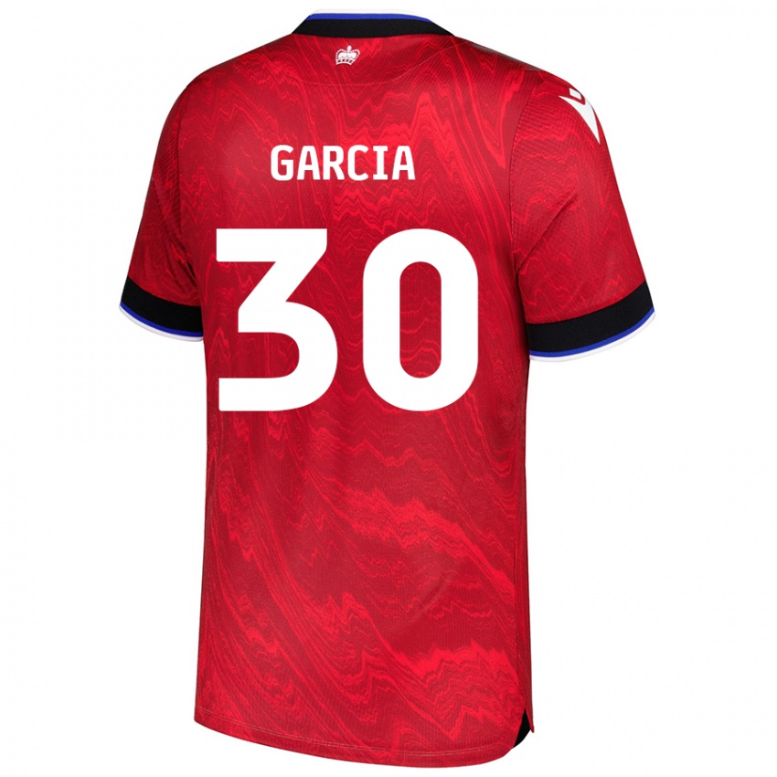 Niño Camiseta Andre Garcia #30 Rojo Negro 2ª Equipación 2024/25 La Camisa