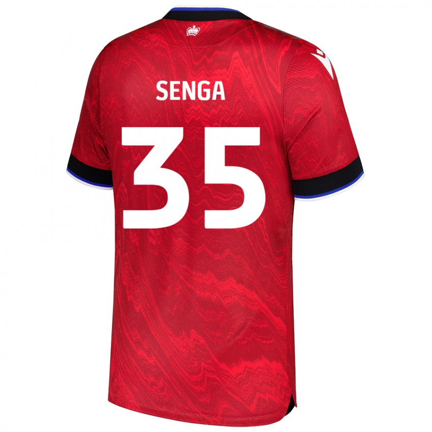 Niño Camiseta Jack Senga #35 Rojo Negro 2ª Equipación 2024/25 La Camisa