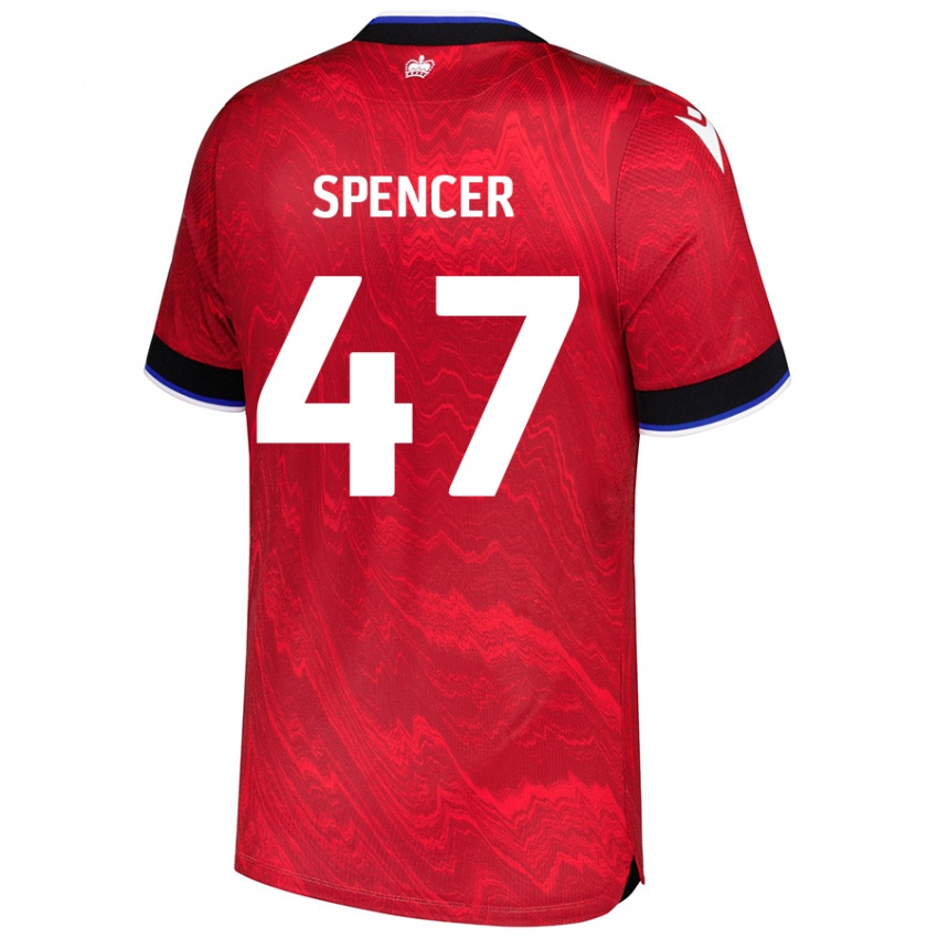 Niño Camiseta Shay Spencer #47 Rojo Negro 2ª Equipación 2024/25 La Camisa