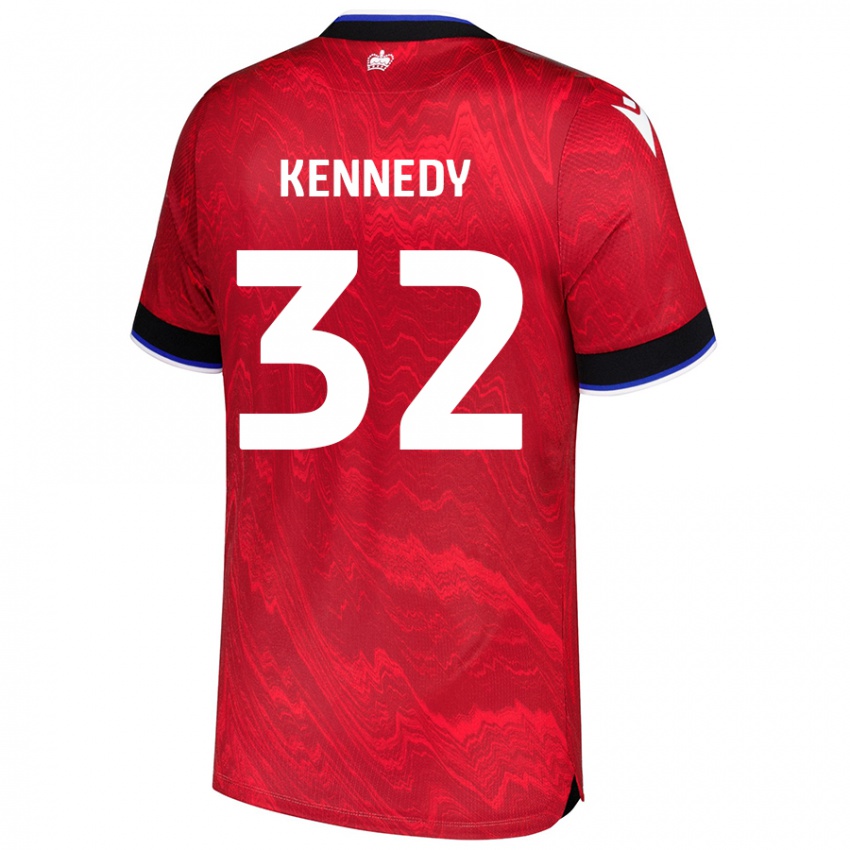 Niño Camiseta Stevie Kennedy #32 Rojo Negro 2ª Equipación 2024/25 La Camisa