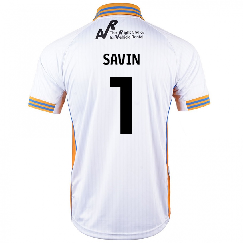 Niño Camiseta Toby Savin #1 Blanco 2ª Equipación 2024/25 La Camisa