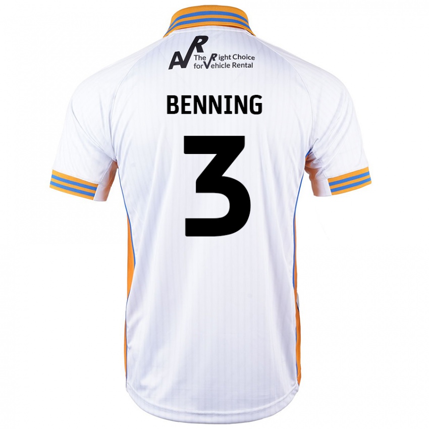 Niño Camiseta Mal Benning #3 Blanco 2ª Equipación 2024/25 La Camisa